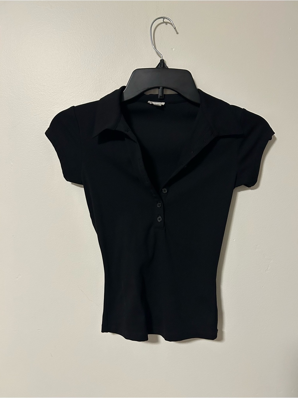 Garage Black Short-Sleeve Polo Top - Women's Slim Fit